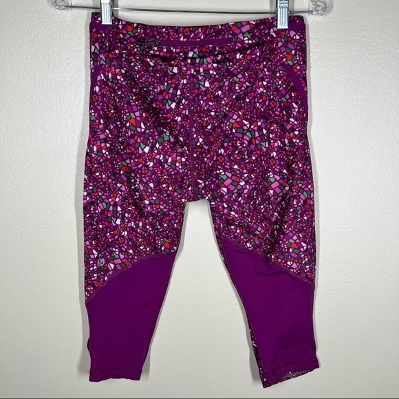 Lululemon Real Quick Crop Leggings Paradise Camo Regal Plum Womens Size 6 - Picture 6 of 9